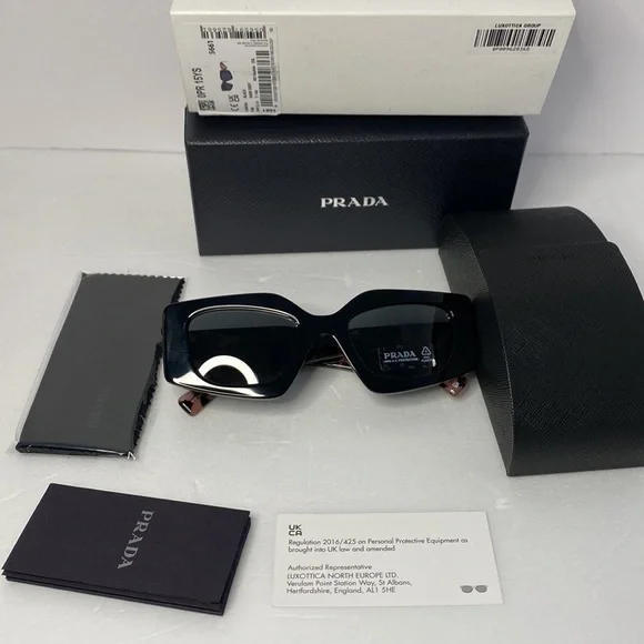 💯- New - PRADA EYEWEAR PR 15YS SUNGLASSESBLACK & PINK